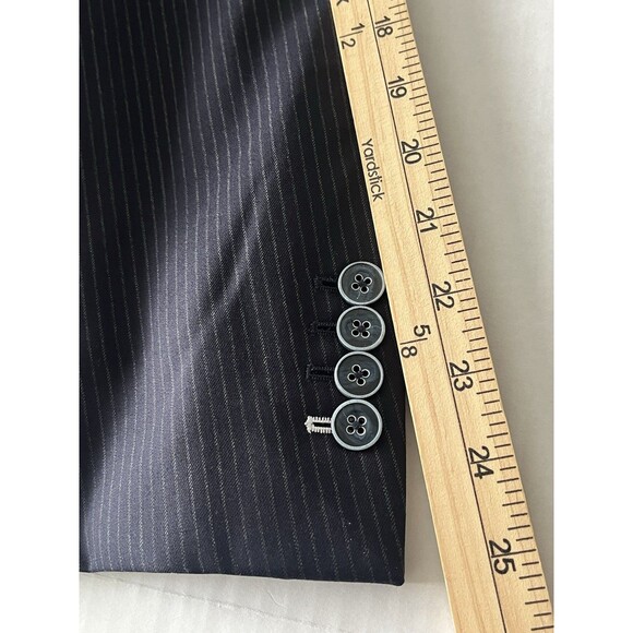 J. Hilburn Vitale Barberis Canonico Wool Mens Blazer Navy Stripe 38R - Picture 15 of 15